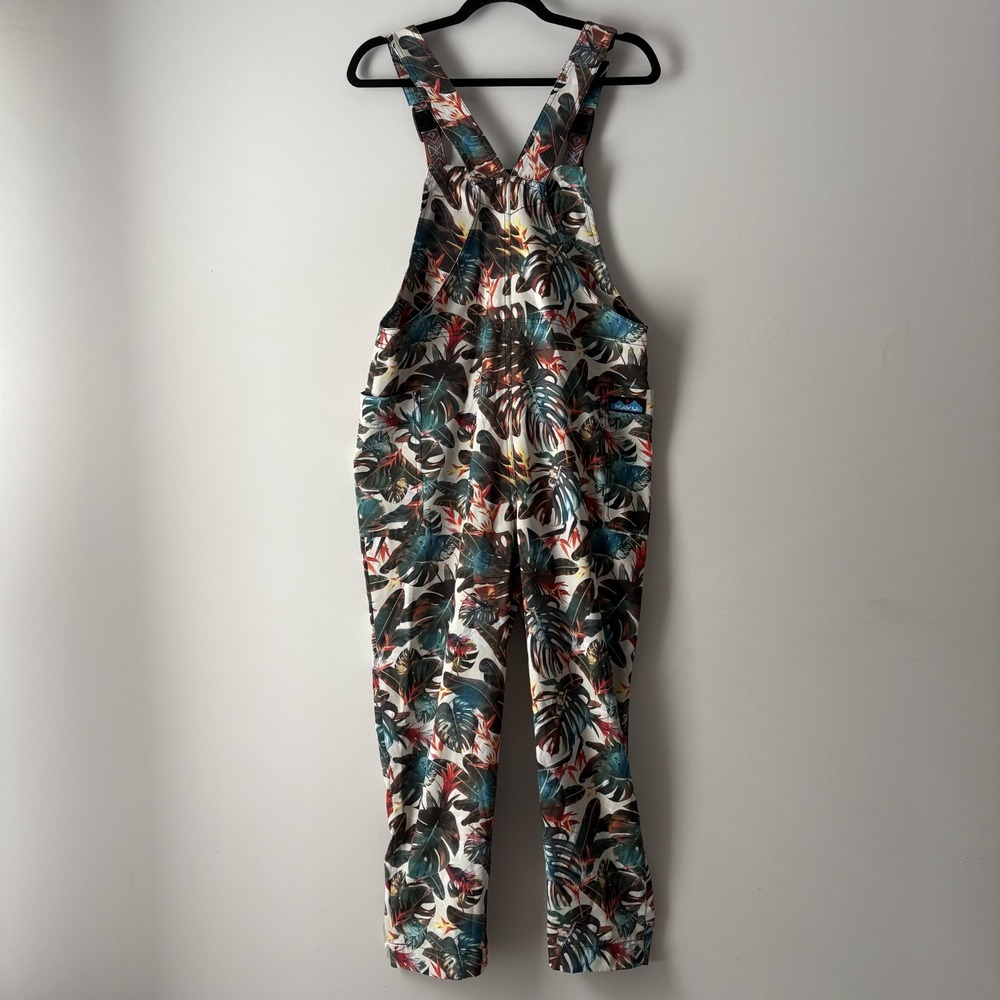 KAVU San Blas Overalls Island Canopy Size S Relaxed Fit Quick Dry Tropical Leaf - Picture 2 of 12